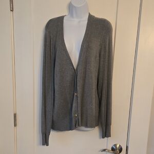 Tahari Gray Knit Cardigan